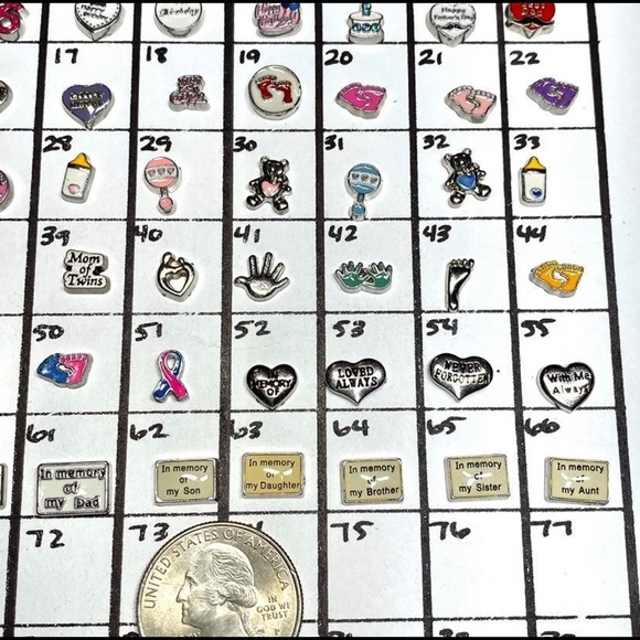 LC-#5 4x Celebrate & Remember Locket Charms - Picture 6 of 8